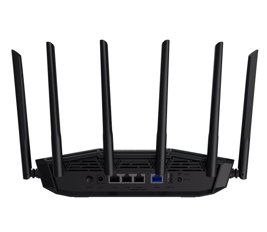 Геймърски рутер Asus TUF Gaming BE6500, Dual‑Band Wi‑Fi 7, 4x 2.5GbE, MLO, Mobile Game Mode, Open NAT, AiMesh