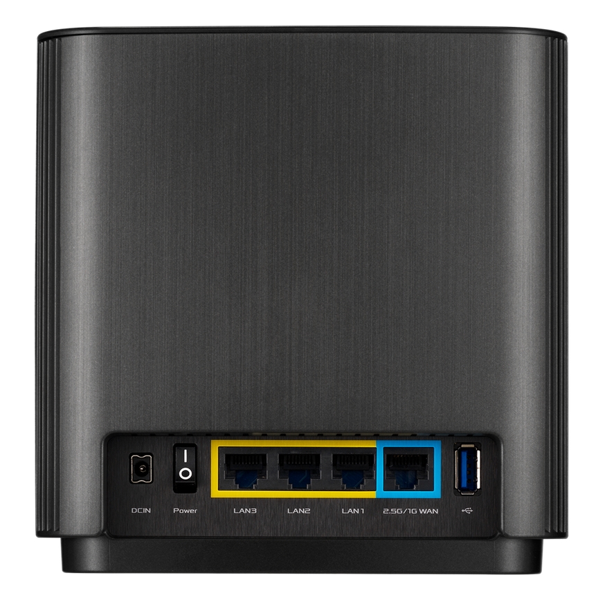 Asus Mesh WiFi рутер ZenWiFi XT8 V2 2PK AX6600 Tri-Band 510м² Quad-Core 1.5GHz 256MB/512MB Flash/RAM 2.5G порт AiProtection Pro Black