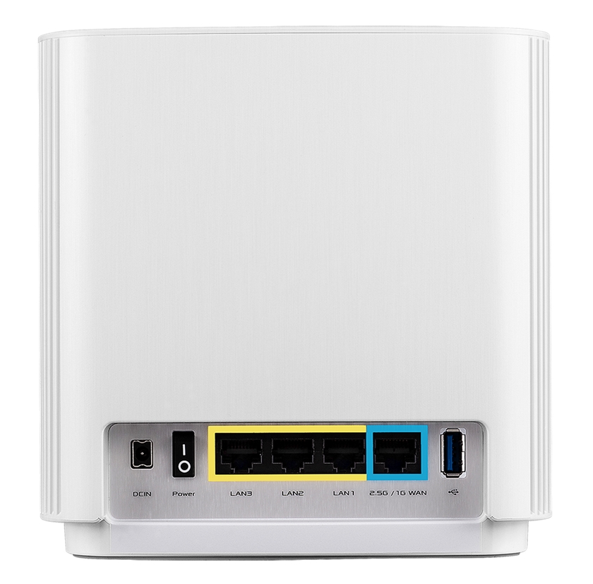 Asus Mesh WiFi рутер ZenWiFi XT8 V2 2PK AX6600 Tri-Band 510м² Quad-Core 1.5GHz 256MB/512MB Flash/RAM 2.5G порт AiProtection Pro White