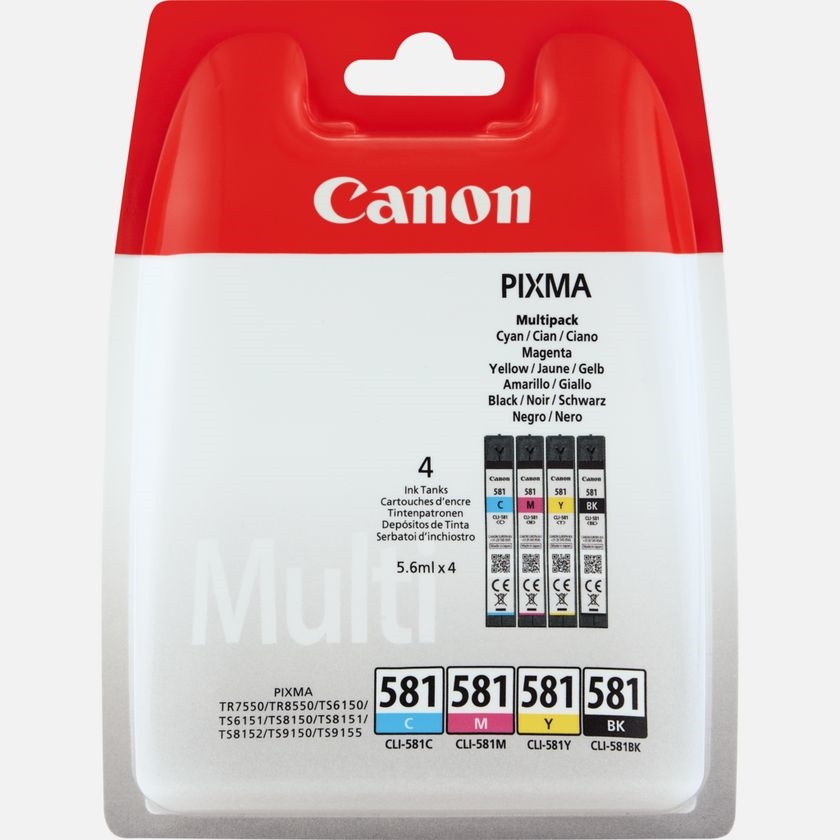 Ink for printer canon cli-581 c/m/y/bk multi pack