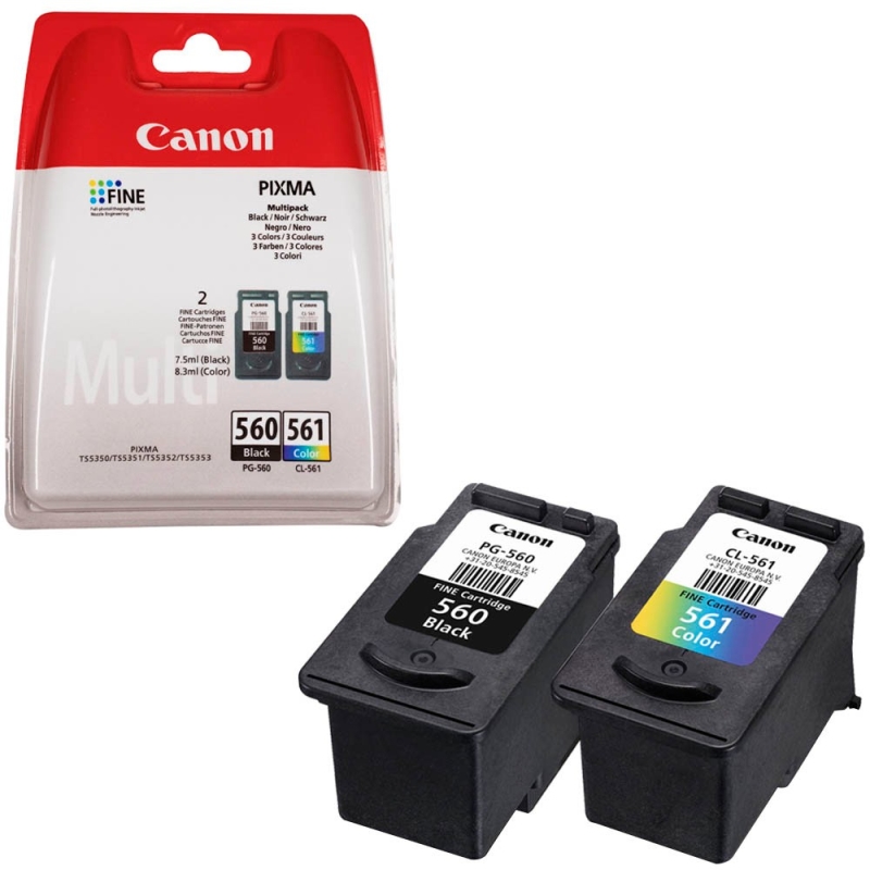 Ink for printer canon pg-560bk/ cl-561 multi pack