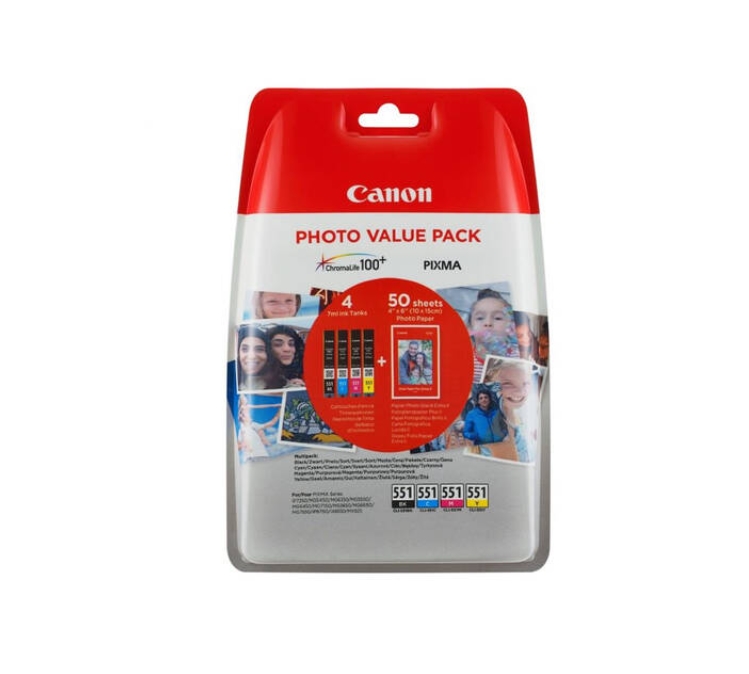 Мастило за принтер Canon CLI-551 MultiPack BK/C/M/Y