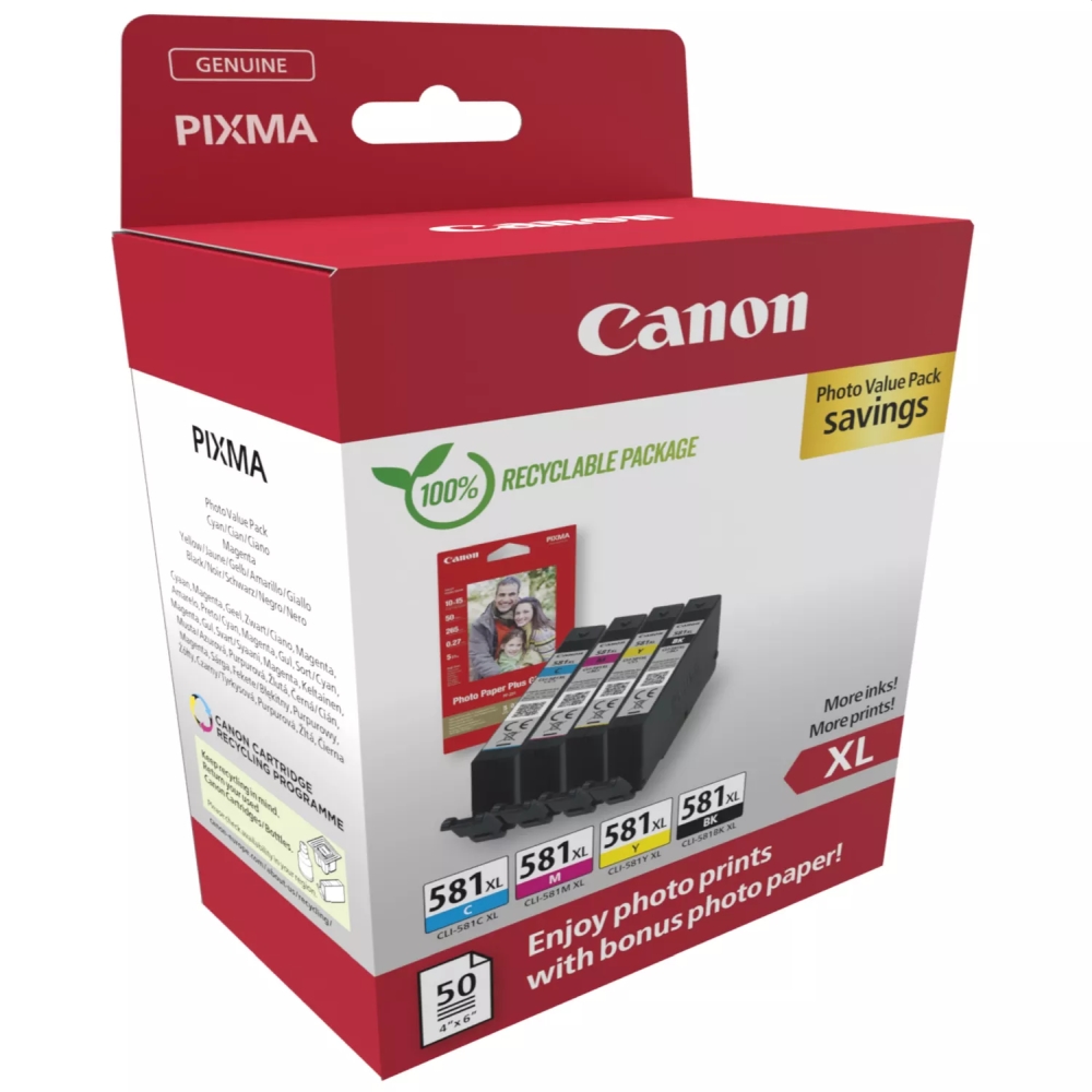 Ink for printer Canon CLI-581 XL C/M/Y/BK PVP