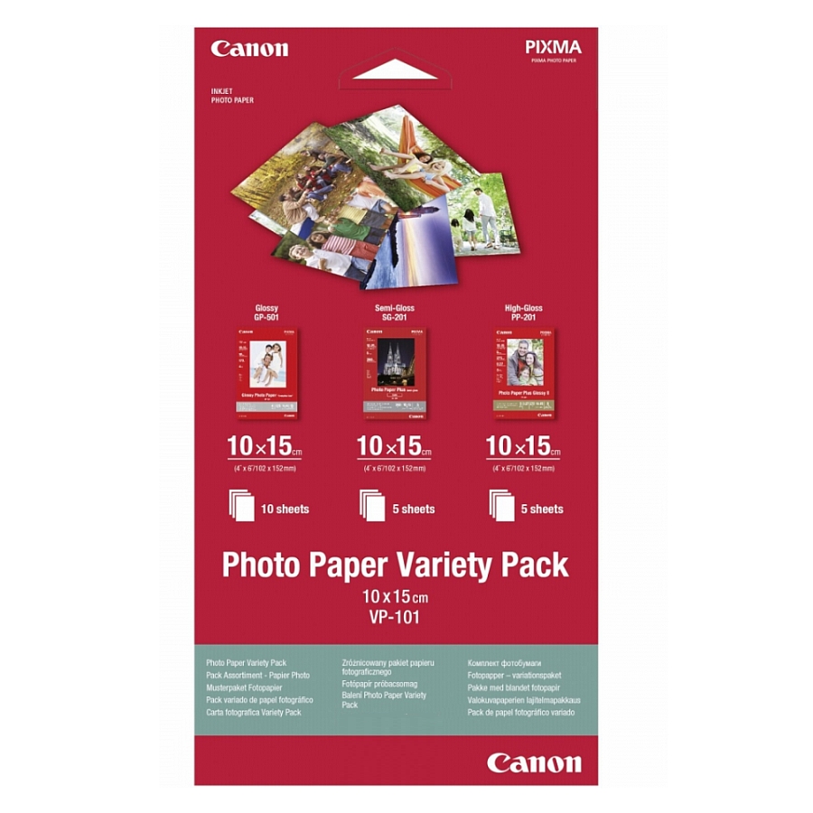 Хартия за принтер Canon Photo Paper Variety Pack 10x15cm VP-101