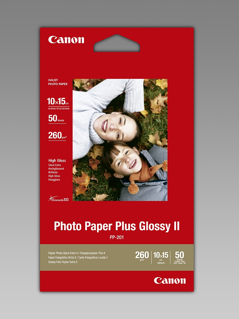 Paper canon plus glossy ii pp-201, 10x15 cm, 50 sheets