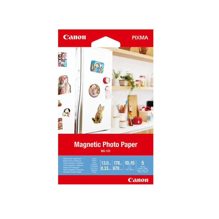 Paper canon magnetic photo paper mg-101, 10x15 cm, 5 sheets