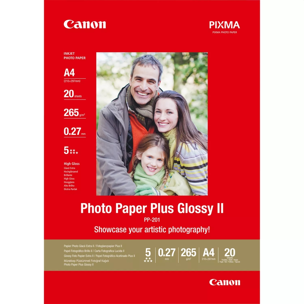 Paper for printer canon plus glossy ii pp-201, a4, 20 sheets