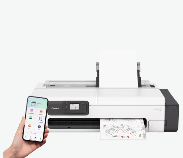 Плотер Canon imagePROGRAF TC‑21 + кошница Desktop Basket BU‑06