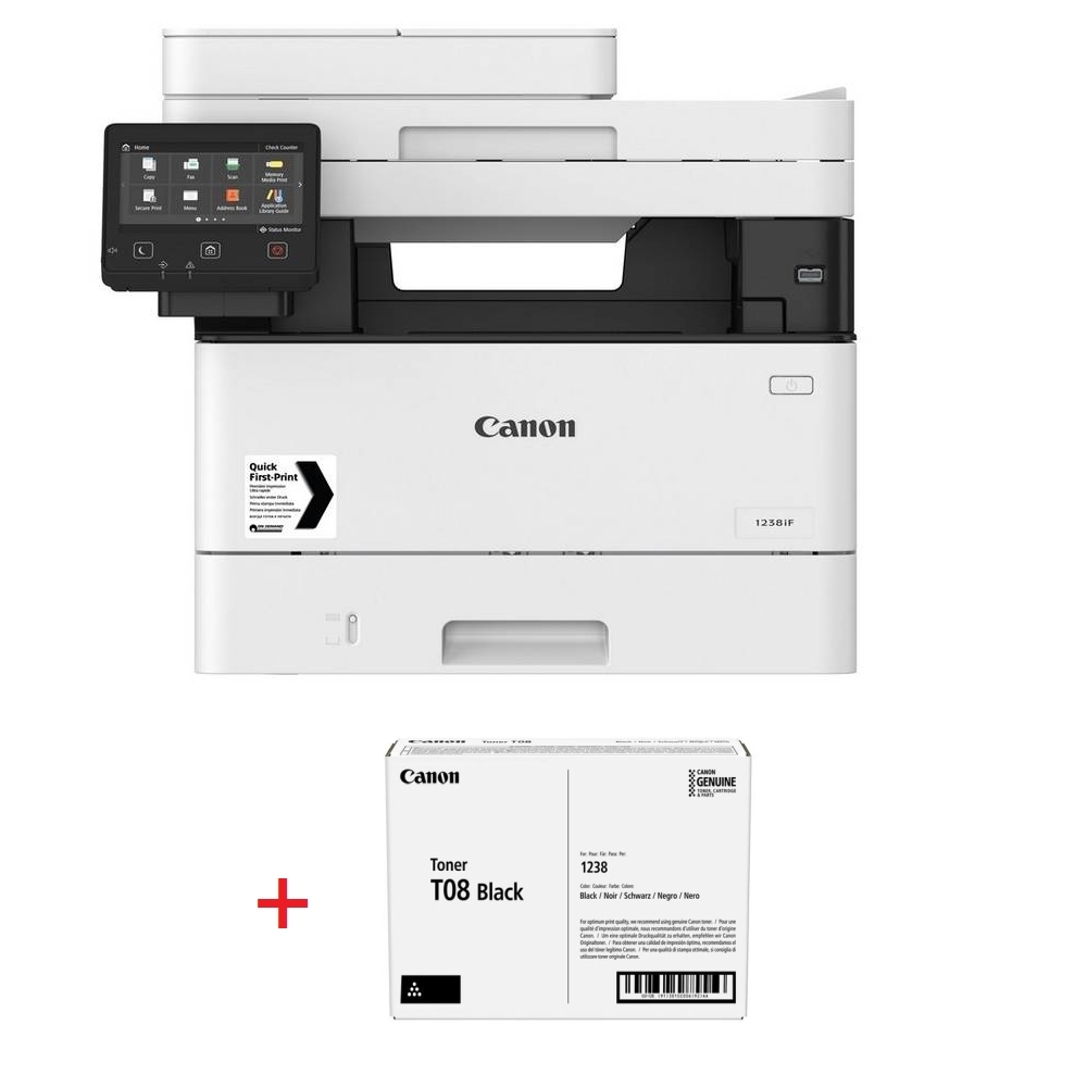 Лазерно МФУ Canon i-SENSYS X 1238i + 3x Canon Toner T08, Black