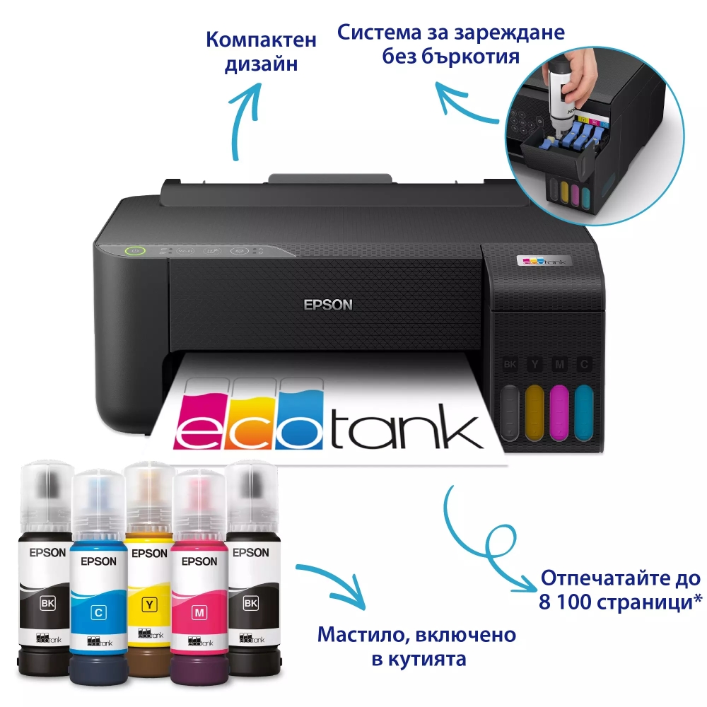 Мастиленоструен принтер Epson EcoTank L1270 WiFi PRT