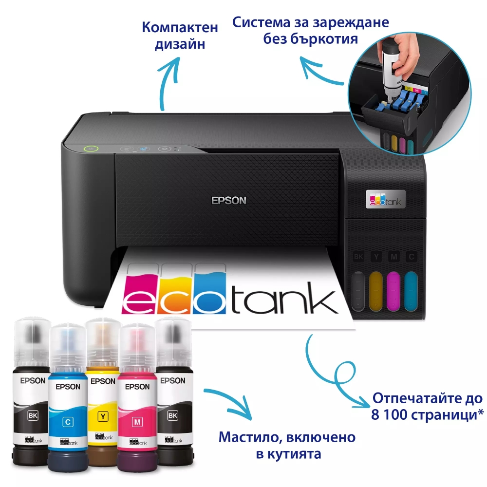Мастиленоструйно МФУ Epson EcoTank L3230