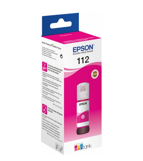 Ink for printer epson 112 ecotank pigment magenta bottle