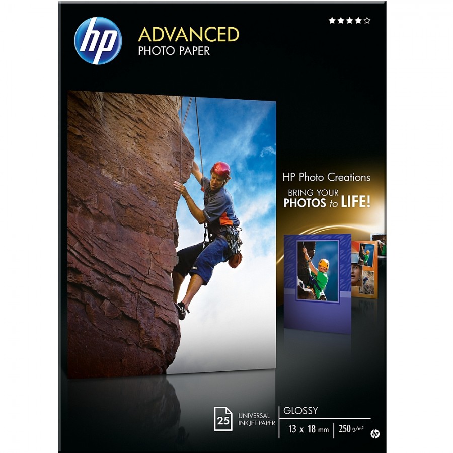 Paper hp advanced glossy photo paper-25 sht/13 x 18 cm borderless