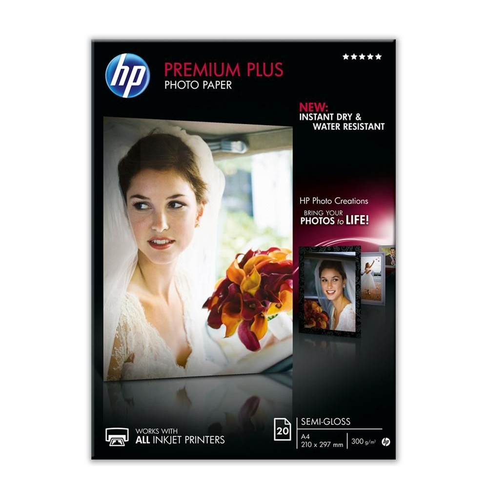 Paper hp premium plus semi-gloss photo paper-20 sht/a4/210 x 297mm