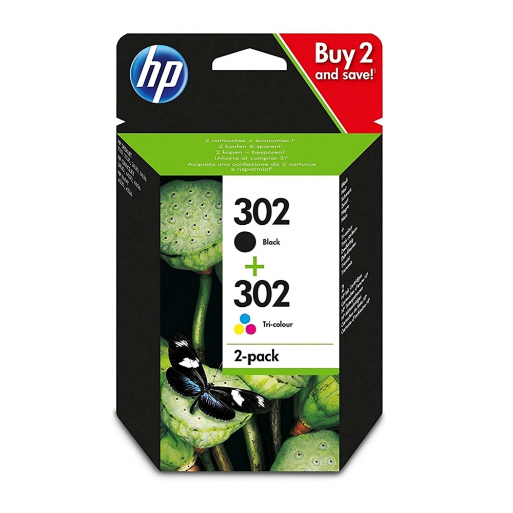 Мастило за принтер HP 302 2-pack Black/Tri-color Original