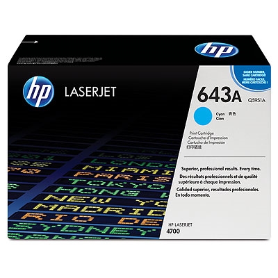 Toner cartridge hp 643a cyan laserjet