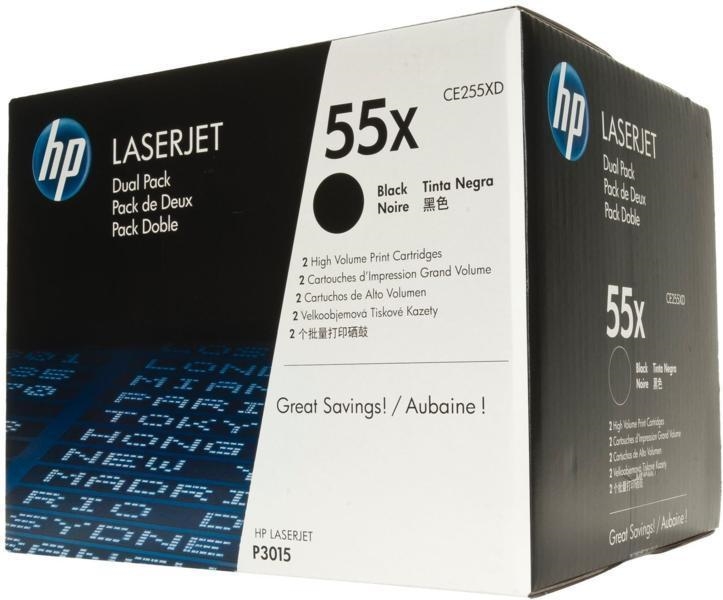 Toner cartridge hp 55x black dual pack laserjet