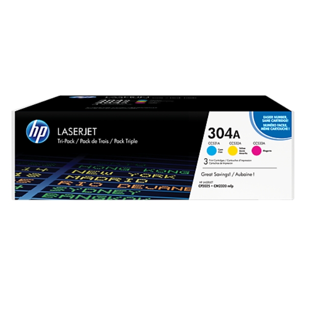 Тонер касета HP 304A CYM Tri-Pack LaserJet