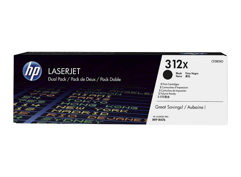 Тонер касета HP 312X 2-pack High Yield Black – CF380XD