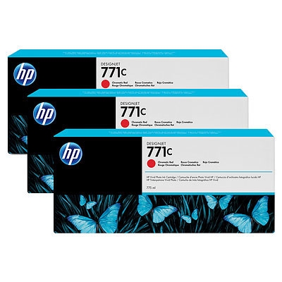 Consumable hp 771c 3-pack 775-ml chromatic red designjet