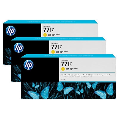 Consumable hp 771c 3-pack 775-ml yellow designjet