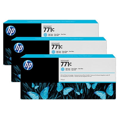Consumable hp 771c 3-pack 775-ml light cyan designjet