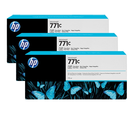 Consumable hp 771c 3-pack 775-ml photo black designjet