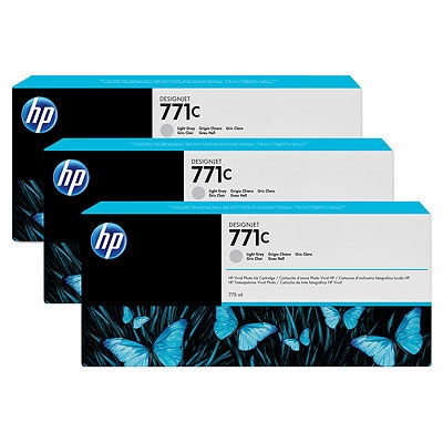Consumable hp 771c 3-pack 775-ml light gray designjet