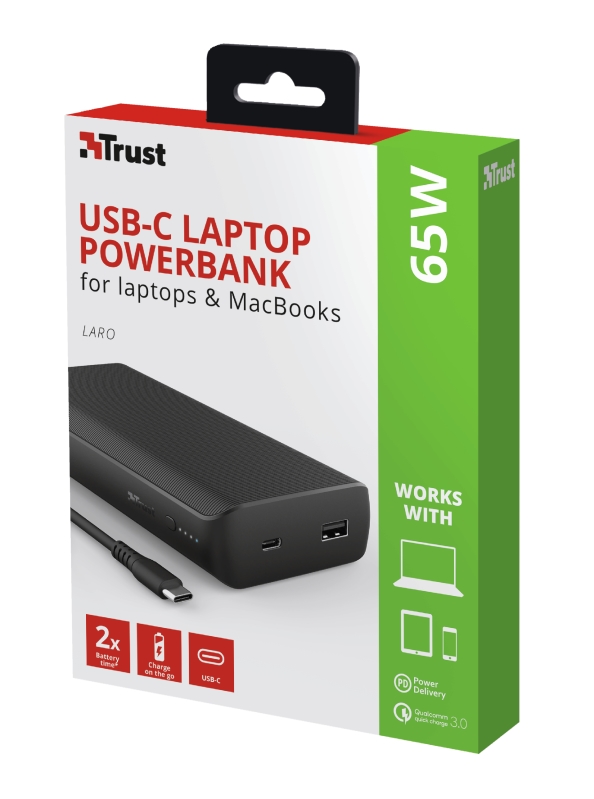 Външна батерия TRUST Laro 65W USB-C Laptop Powerbank