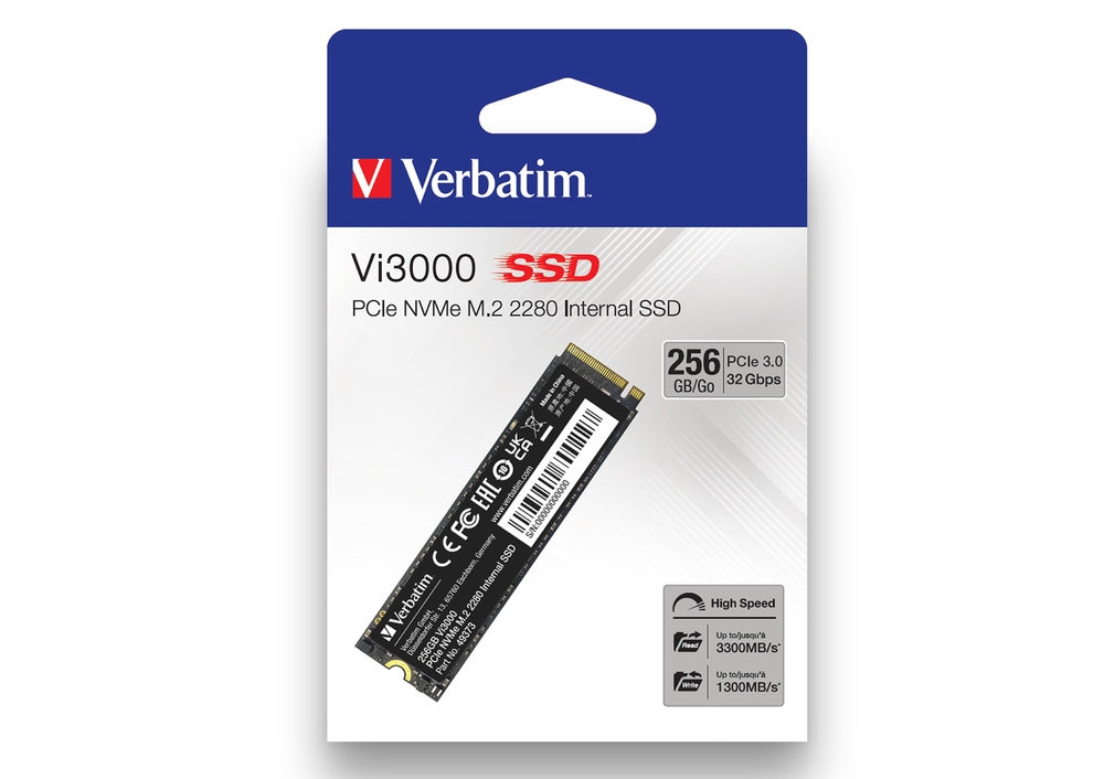 Външен SSD Verbatim Vi3000 Internal PCIe NVMe M.2 SSD 256GB