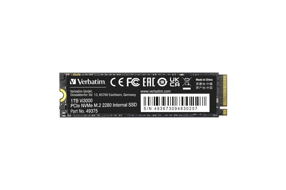 External SSD Verbatim Vi3000 Internal PCIe NVMe M.2 SSD 1TB