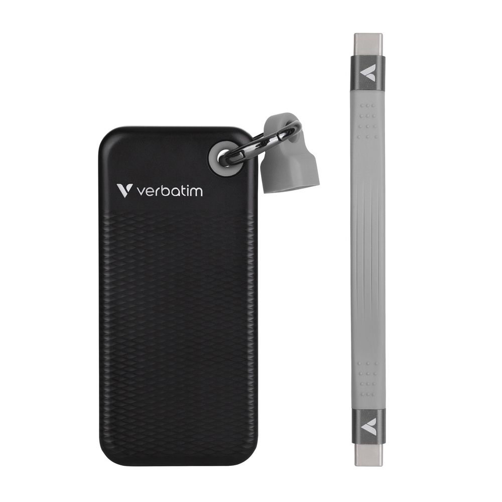 Hard drive SSD Verbatim Pocket SSD USB 3.2 Gen 2 1TB Black/Grey