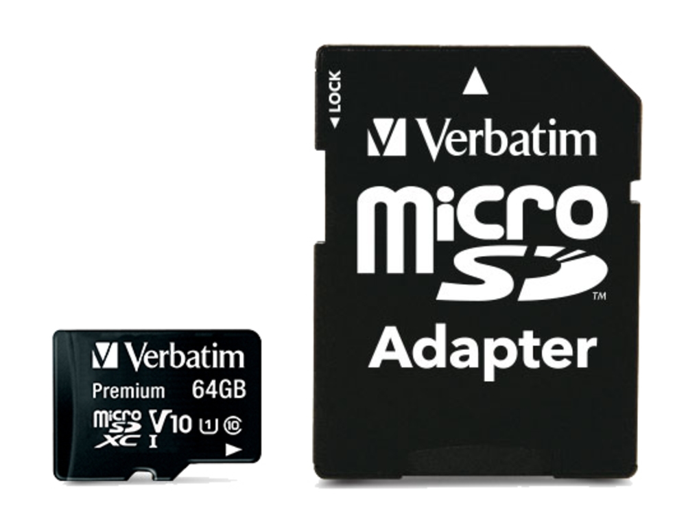 Карта памет Verbatim micro SDXC 64GB Class 10 (Incl. Adaptor)