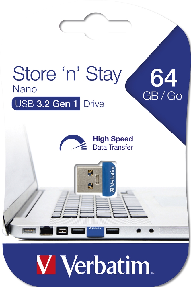 USB памет Verbatim USB 3.0 Nano Store N Stay 64GB