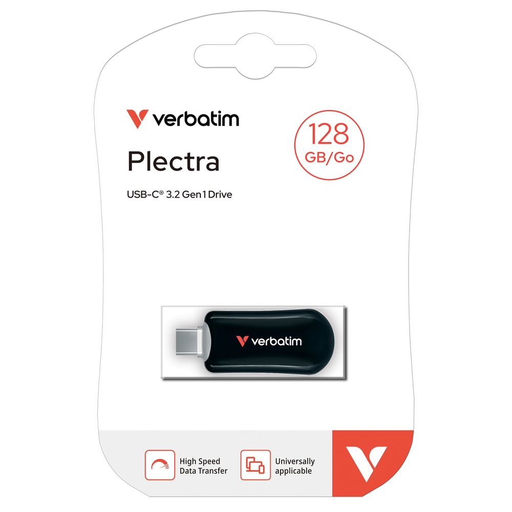 USB памет Verbatim Plectra USB-C Flash Drive Black 128GB