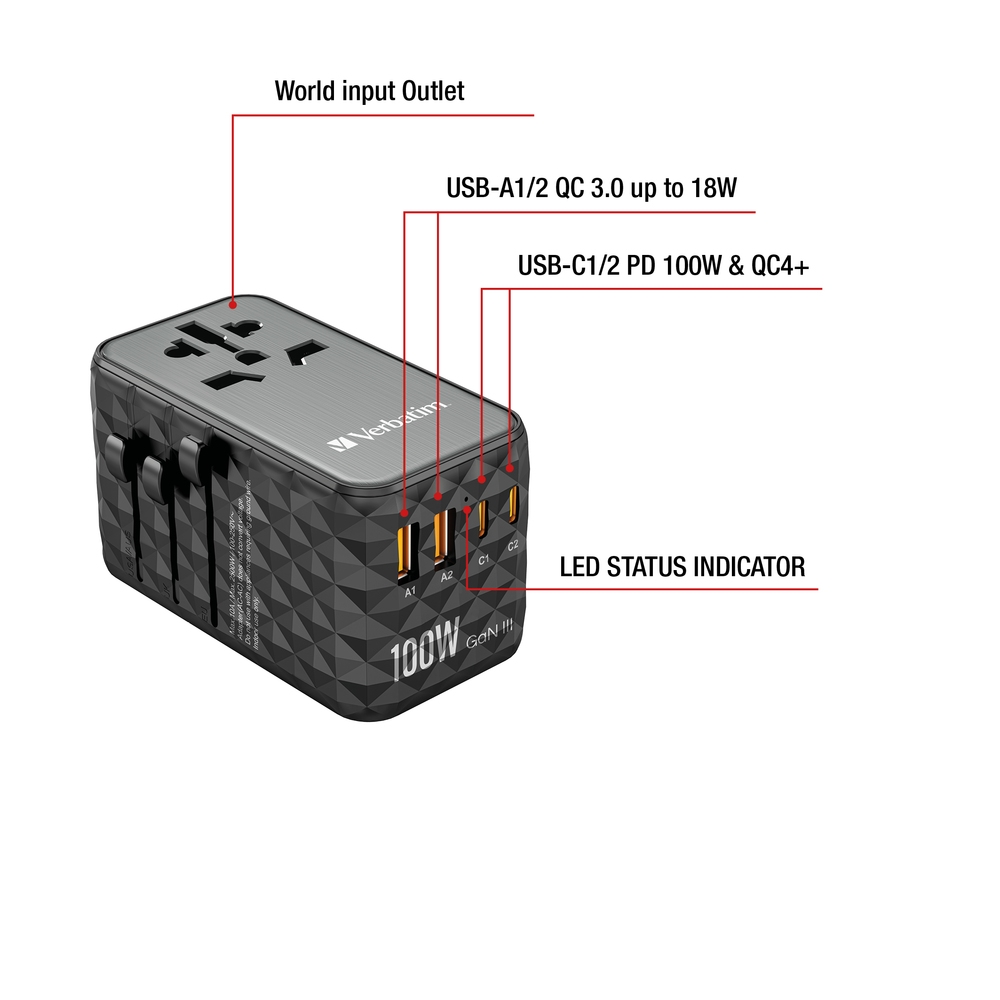 Adapter Verbatim UTA-06 GaN III Universal Travel