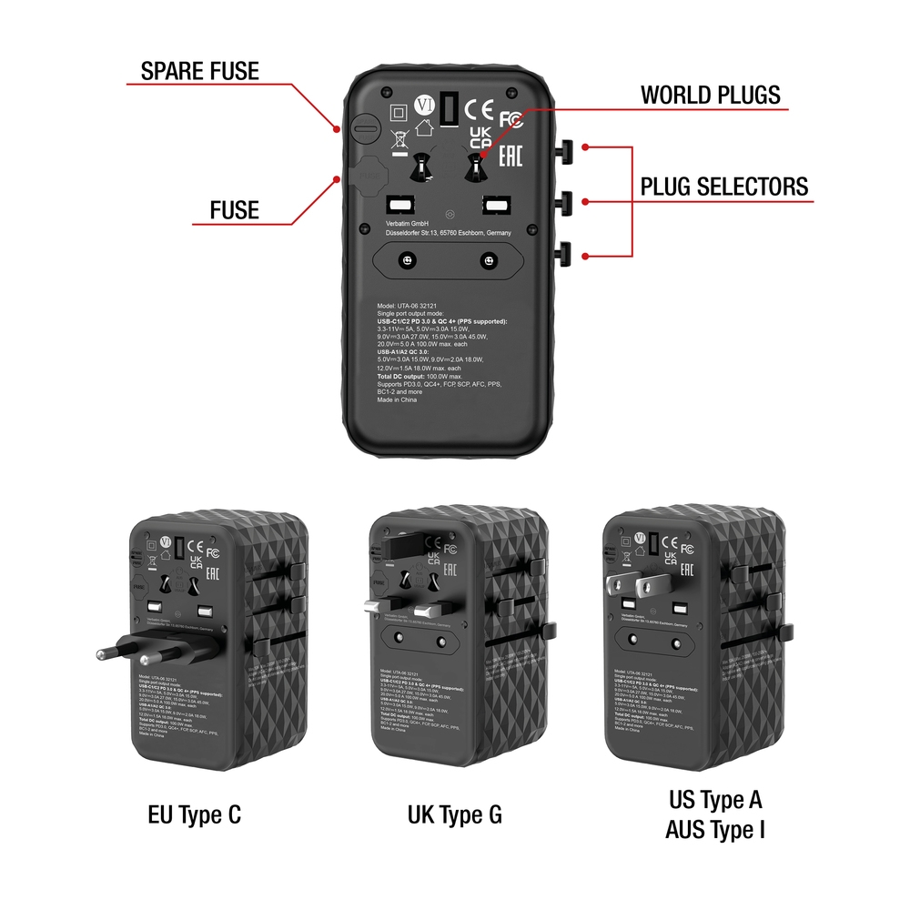 Adapter Verbatim UTA-06 GaN III Universal Travel