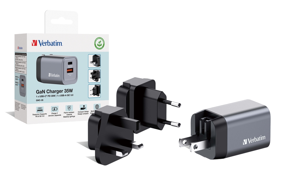 Power supply устройство Verbatim GNC-35 GaN 2 Port 35W USB A/C