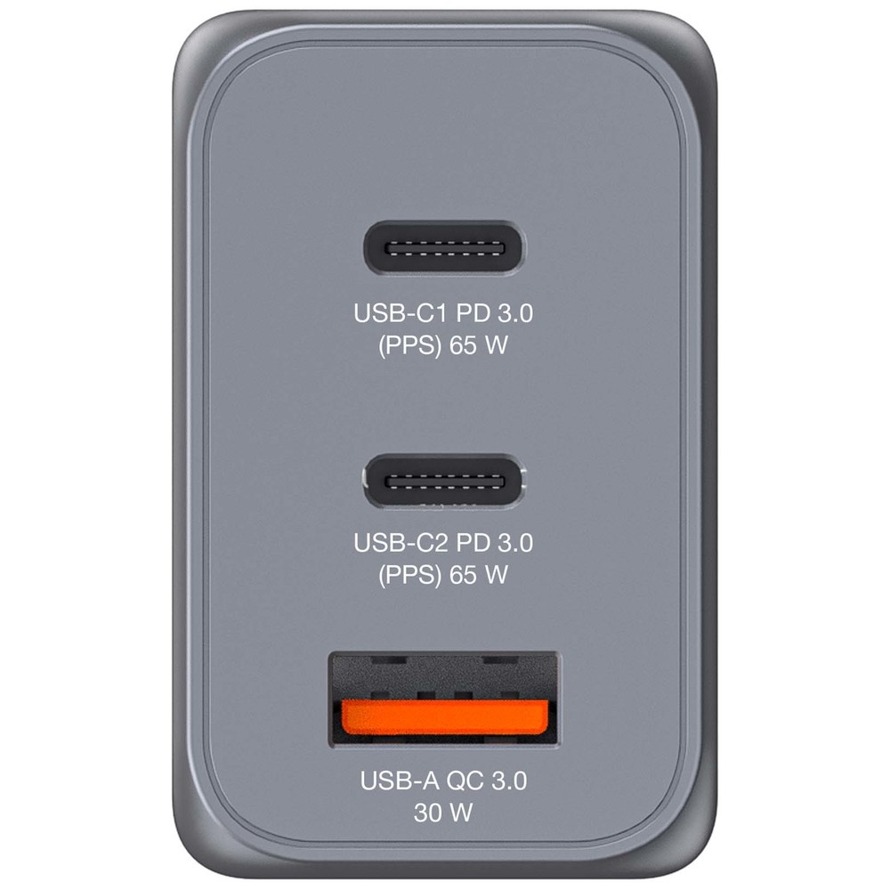 Зарядно устройство Verbatim GNC-65 GaN 3 Port 65W USB A/C
