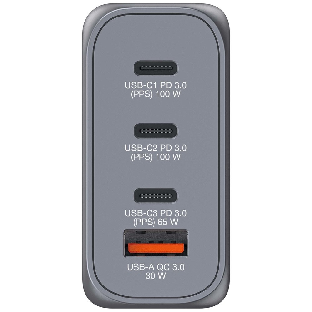 Зарядно устройство Verbatim GNC-100 GaN 4 Port 100W USB A/C