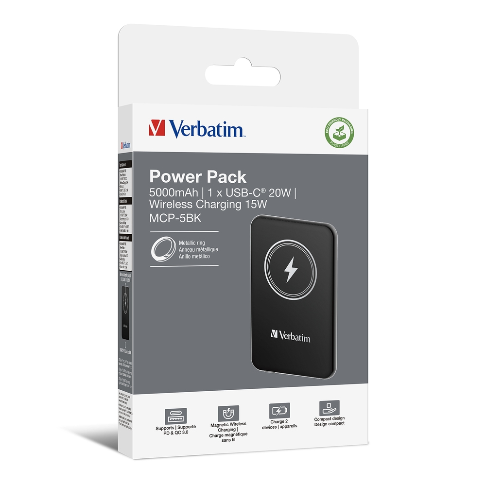 Wireless charger MCP-5BK Power Pack 5000mAh 15W Black