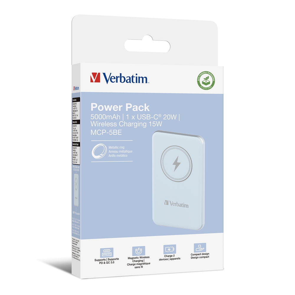 Безжично зарядно MCP-5BE Power Pack 5000mAh 15W Blue
