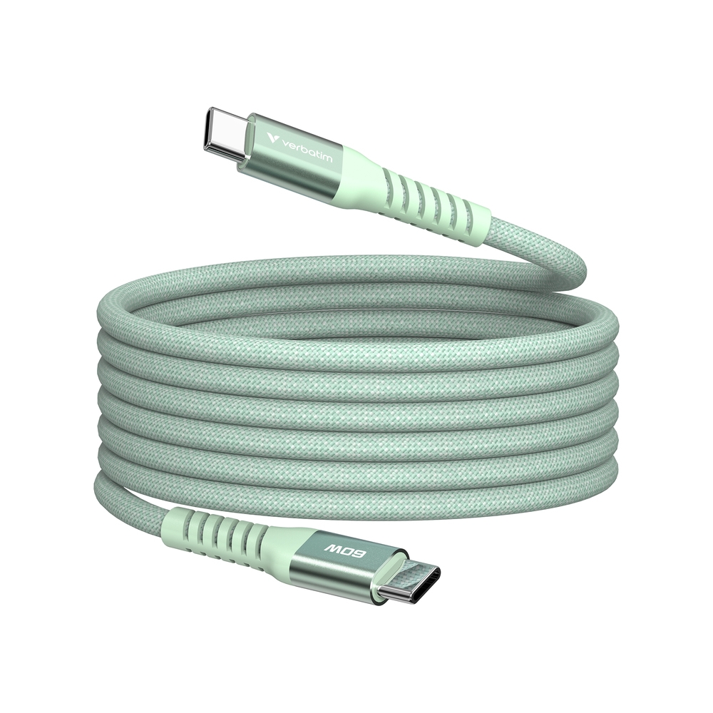 Cable Verbatim Sync & Charge USB-C to USB-C 60W Magnetic 120 cm - Green