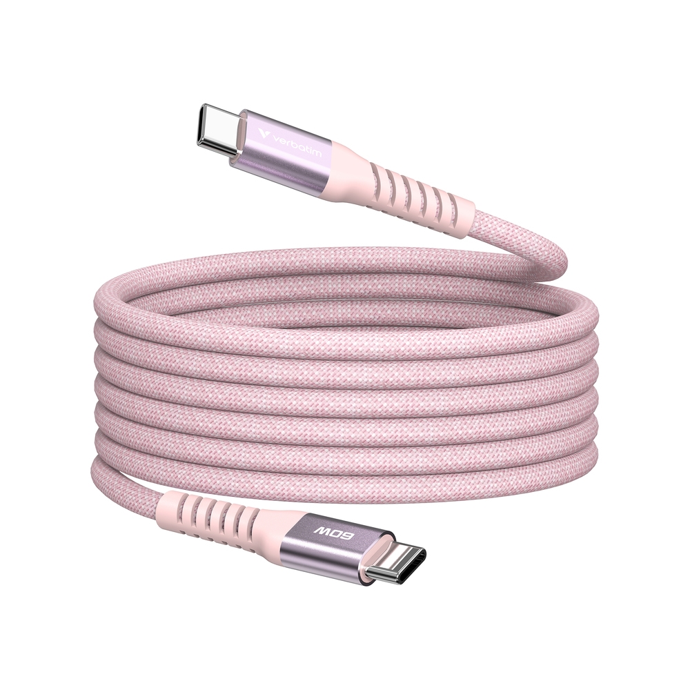 Cable Verbatim Sync & Charge USB-C to USB-C 100W Magnetic 120 cm - Pink