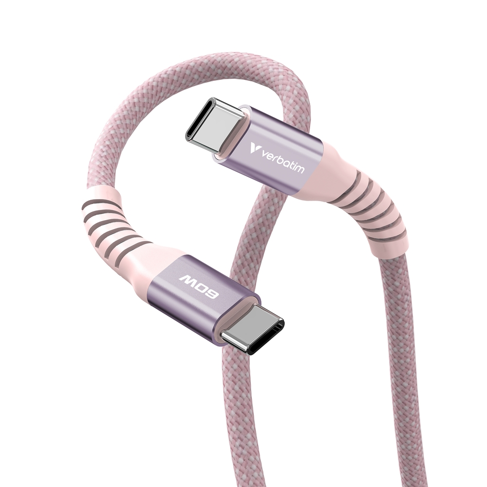 Cable Verbatim Sync & Charge USB-C to USB-C 100W Magnetic 120 cm - Pink