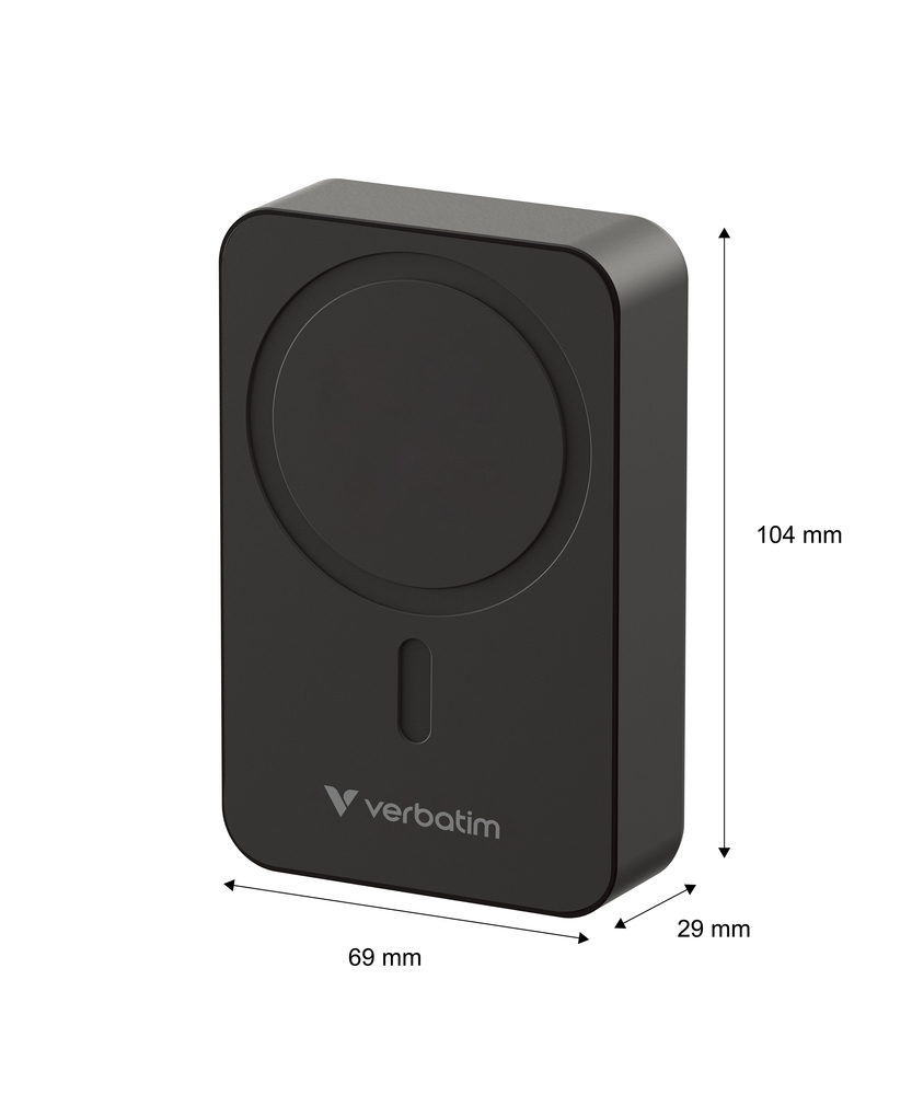 Verbatim Charge n Go Essentials Power Bank Magnetic Wireless 20000mAh Black