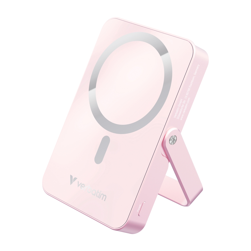 Външна батерия Verbatim Charge n Go Power Bank with Stand Magnetic Wireless 10000mAh Pink
