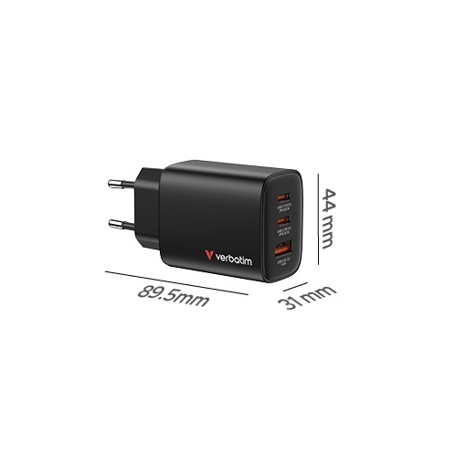 SSD Verbatim Essentials GaN Charger 65W EU plug Black