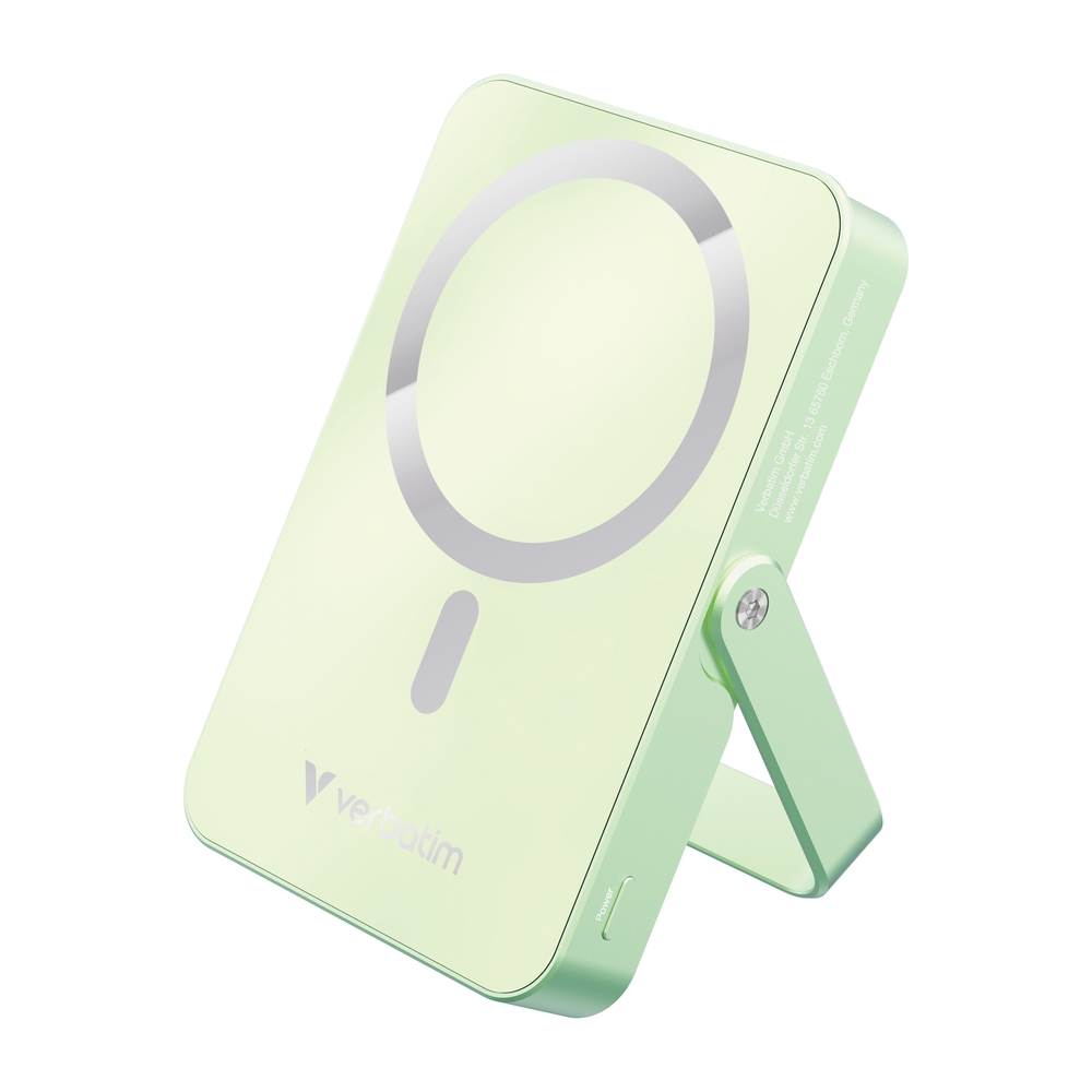 Verbatim Charge n Go Power Bank with Stand Magnetic Wireless 10000mAh Green