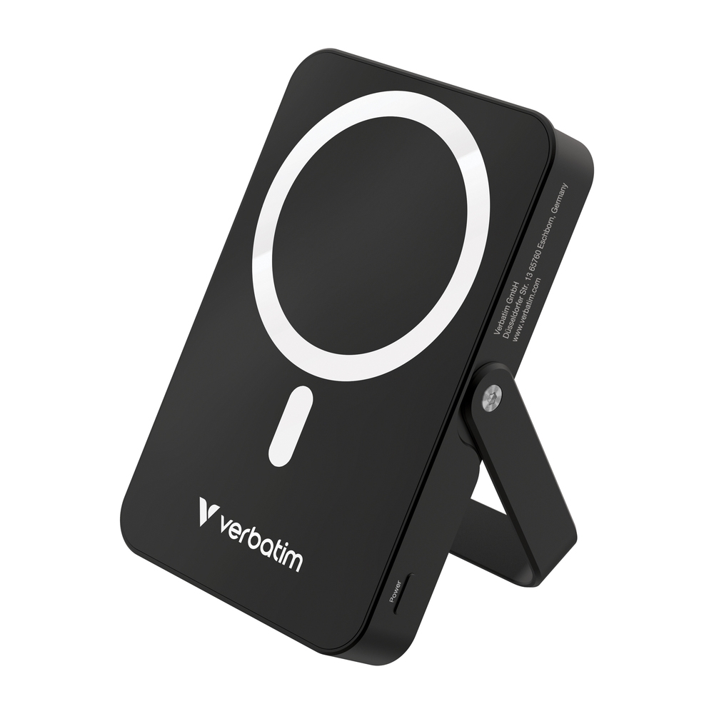 Verbatim Charge n Go Power Bank with Stand Magnetic Wireless 10000mAh Black